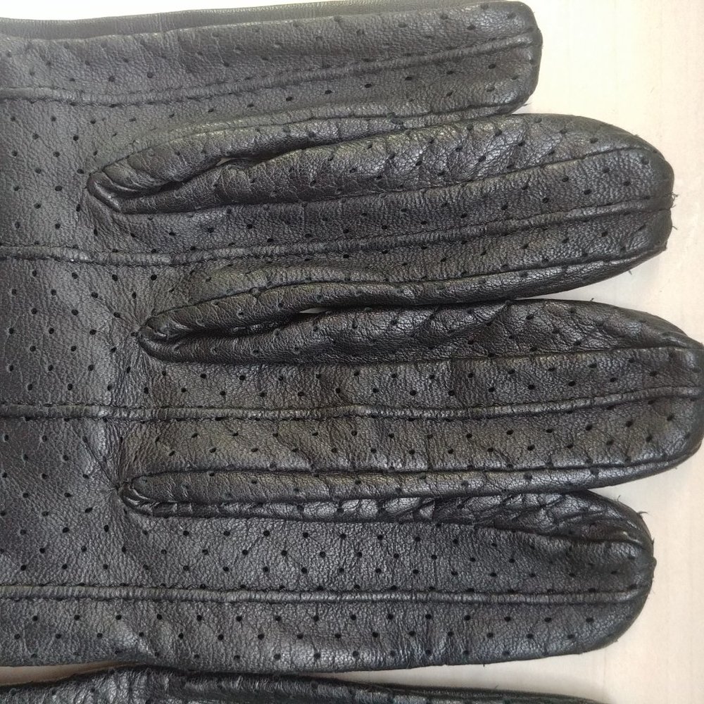 Olympia Perforated Leather Black Motorcycle Gloves Men XL - Picture 2 of 6